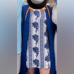 Mimi Chica White Dress with Blue Accents